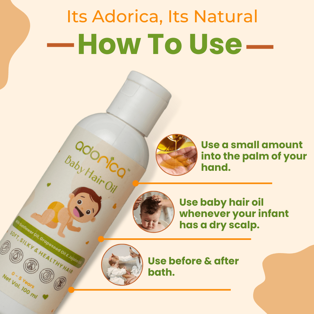 Adorica Baby Hair Oil: Natural Nourishment for Soft, Strong Hair-100ML