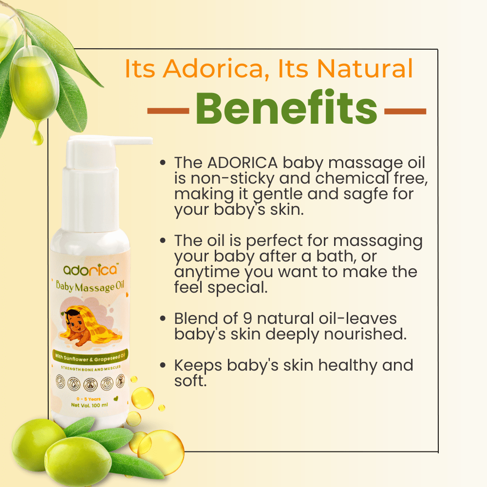 Adorica Baby Massage Oil: Nourishing Touch for Growing Little One 100ML